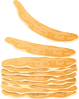 Pancakes falling onto a stack of pancakes