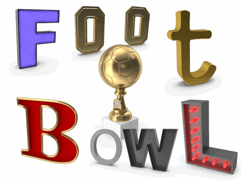 3D Foot Bowl logo featuring bold letters and a golden football trophy at the centre.